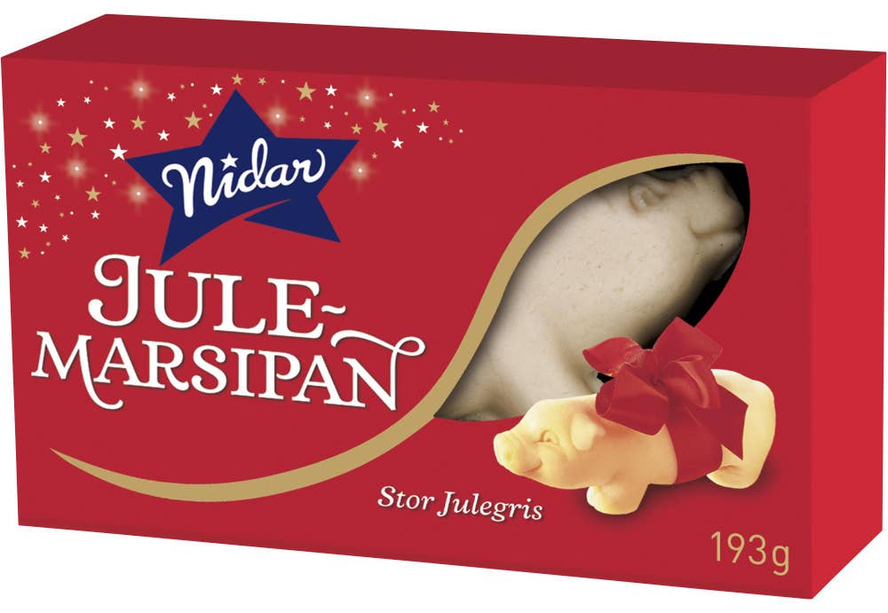Nidar Julemarsipan Stor Marsipangris i Eske