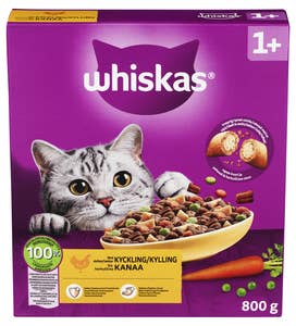 WHISKAS Tørrfôr til katter +1 år Med kylling