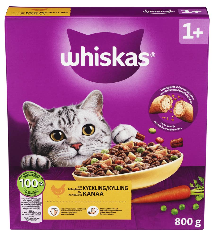 WHISKAS Tørrfôr til katter +1 år Med kylling