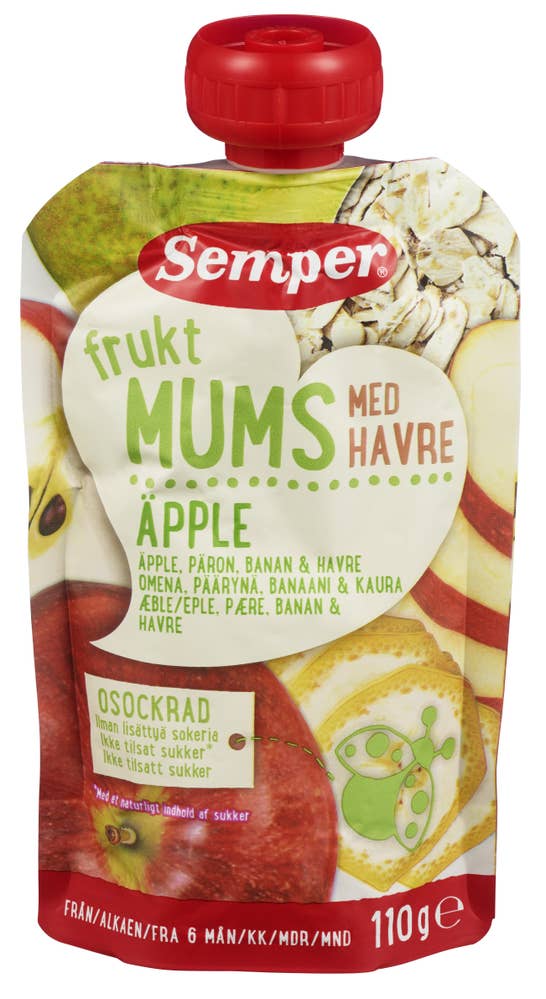 Semper Fruktmums eple og havre Fra 6 mnd