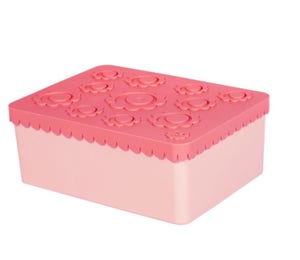Blafre Rosa matboks med tre rom Plast