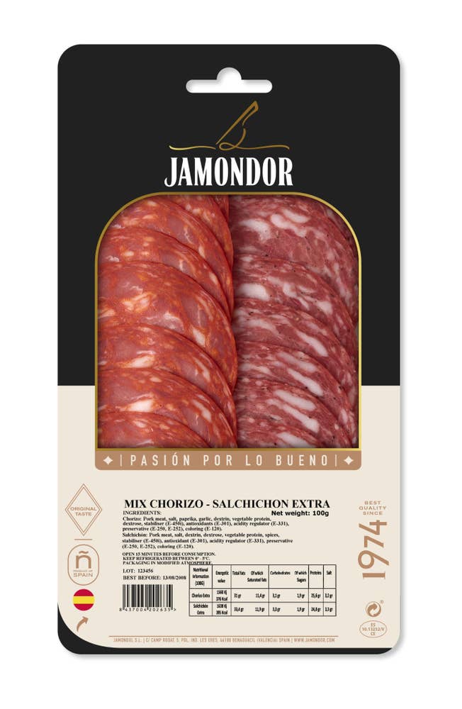 Jamondor Mix chorizo og salchichon Skivet