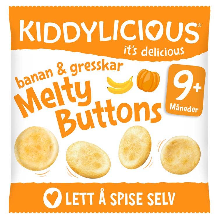 Kiddylicious Pop-pop Banan & Gresskar fra 9 mnd