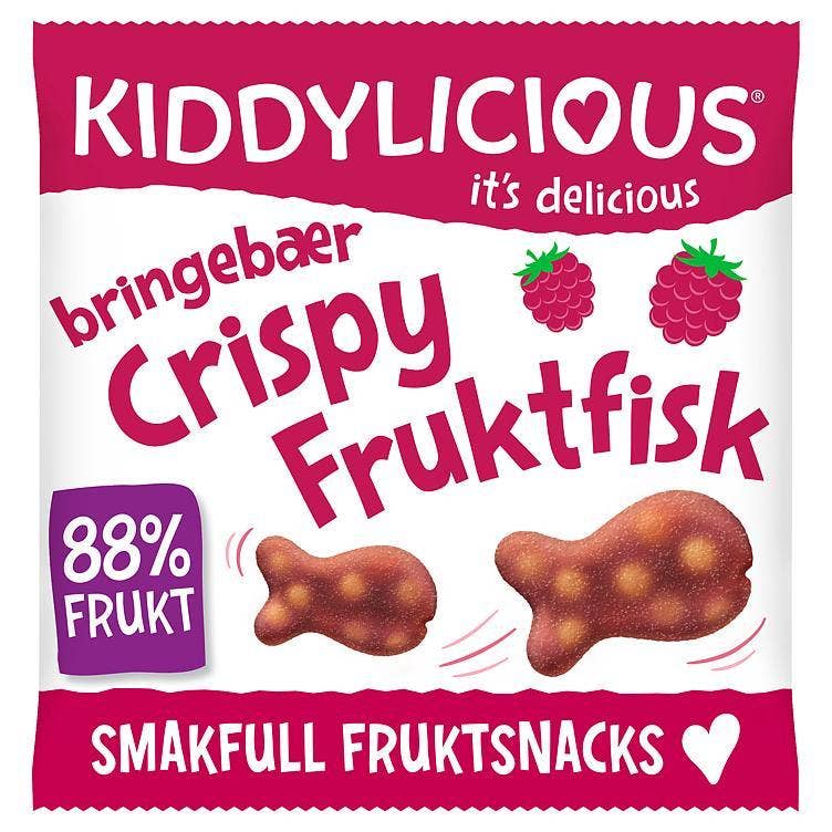 Kiddylicious Crispy fruktfisk med bringebær Fra 12 mnd