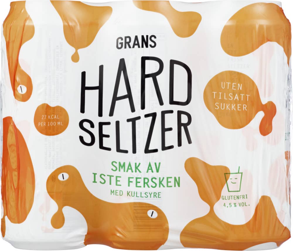 Grans Bryggeri Hard Seltzer Iste fersken