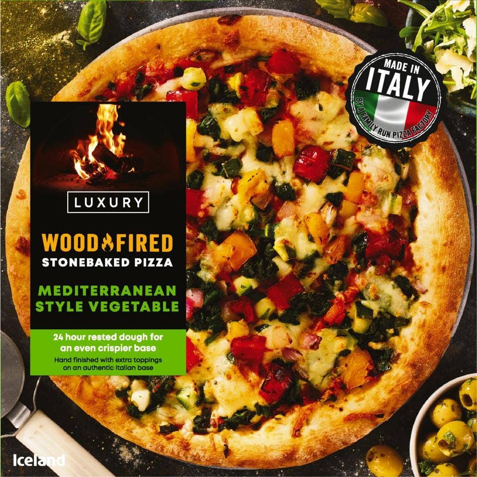 Iceland Mediterranean Style Vegetable Stonebaked Pizza