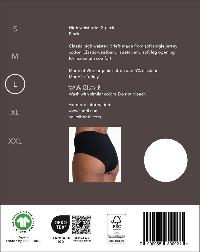 Inntil High Waist Truse Sort, str. L