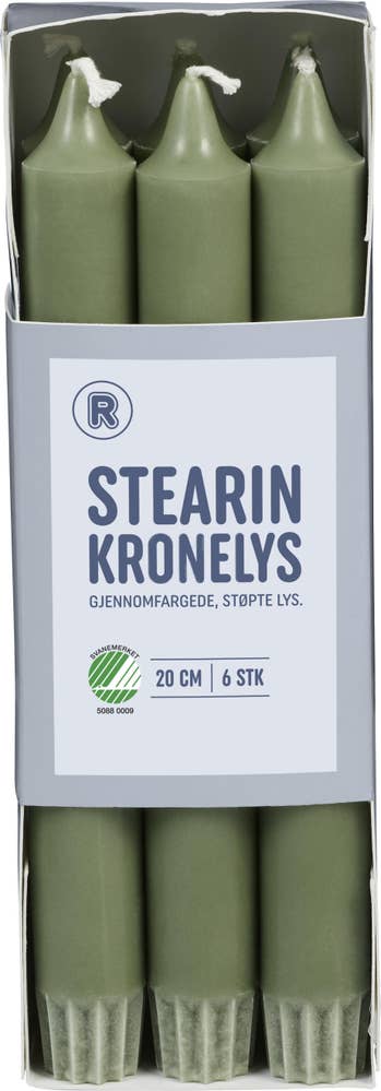R Stearinlys grønn 20cm