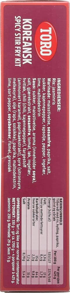 Toro Koreans stir-fry kit