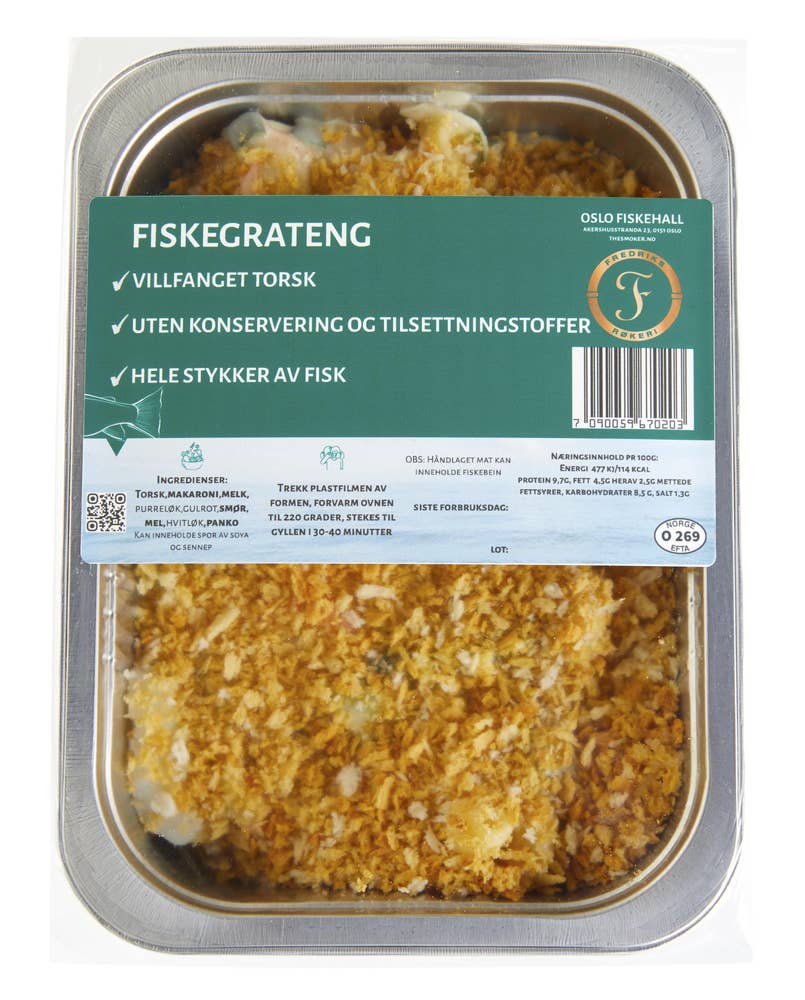 Fredriks Røkeri Fersk fiskegrateng