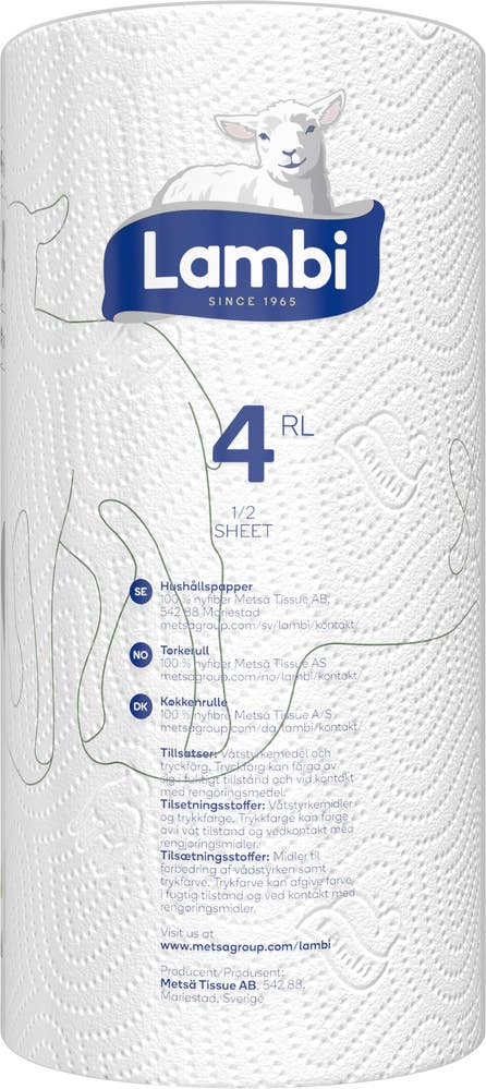 Lambi Tørkerull med dekorasjon 4 stk