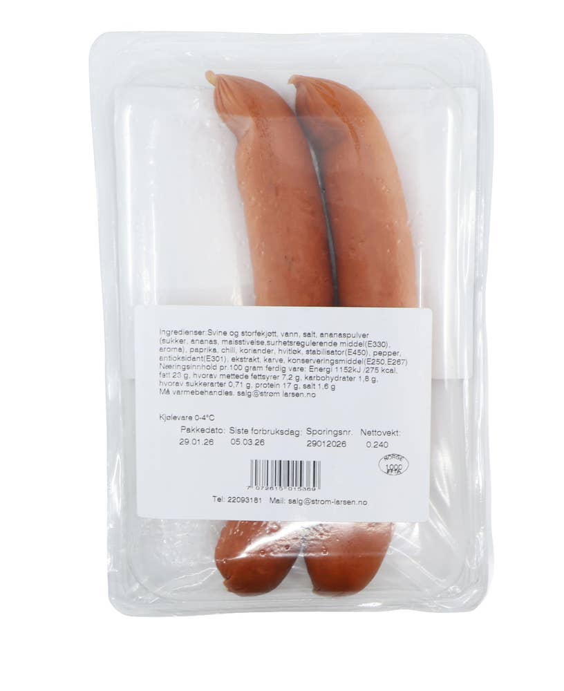 Strøm-Larsen AS Al Pastor pølse Ananas & chili