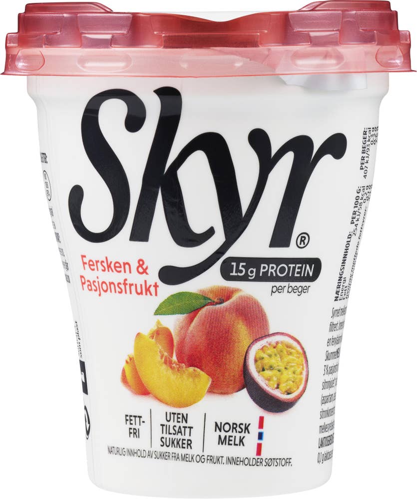 Q SKYR® fersken og pasjonsfrukt