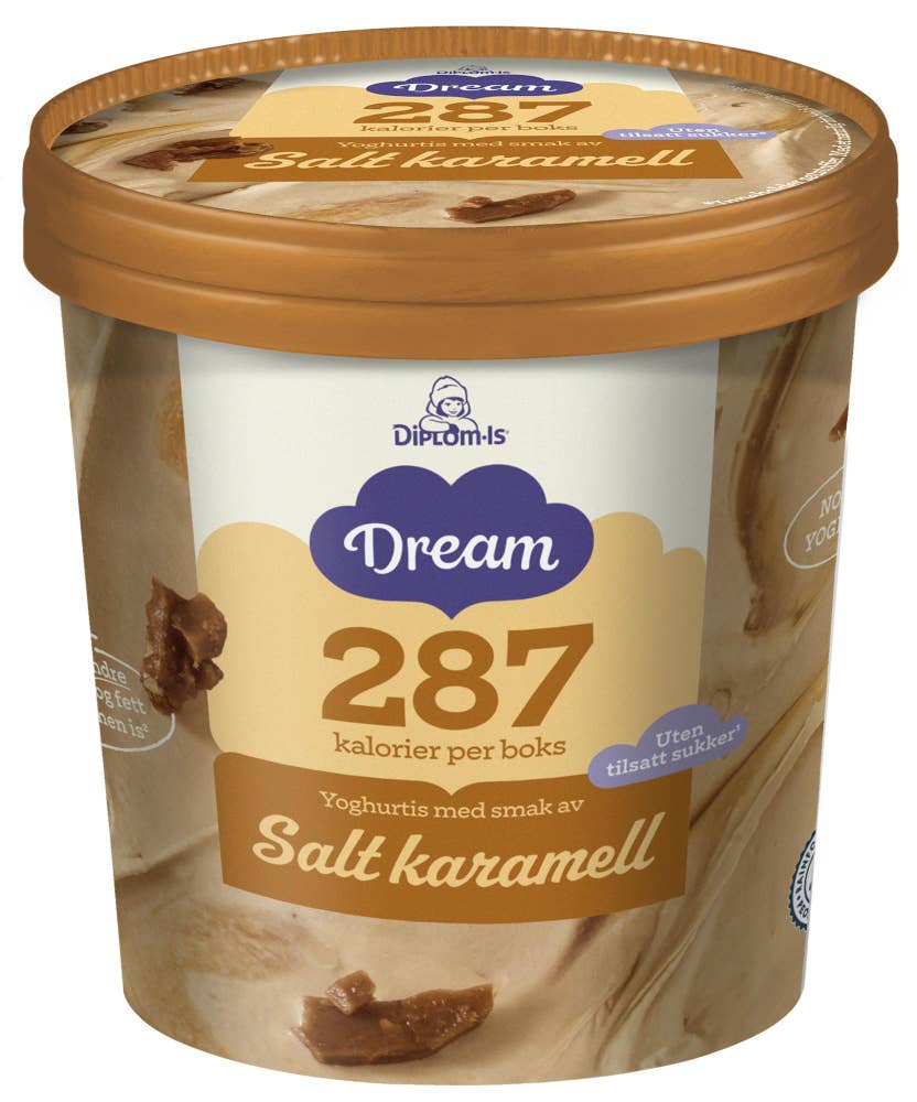 Dream Yoghurtis salt karamell uten sukker