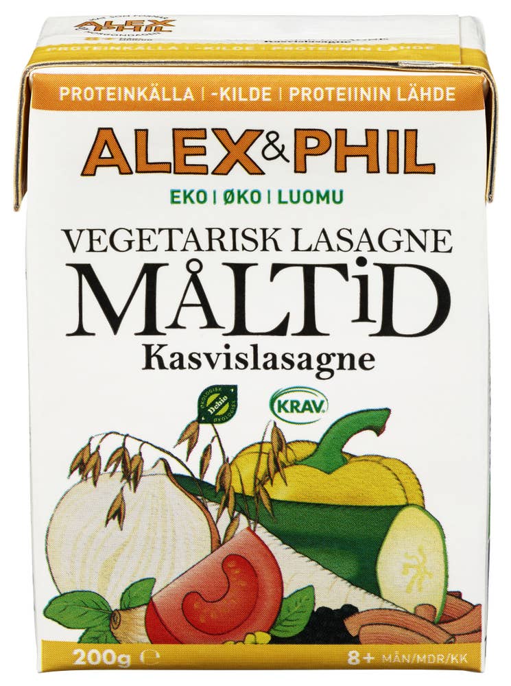 Alex&Phil Barnemat Vegetarisk lasagne-måltid Fra 8 mnd