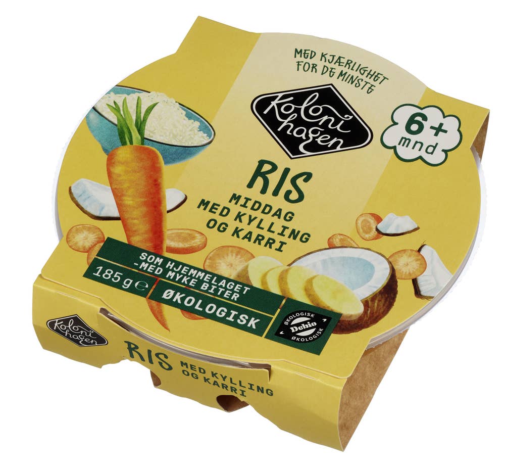 Kolonihagen Ris med Kylling og Karri Fra 6 mnd, Økologisk