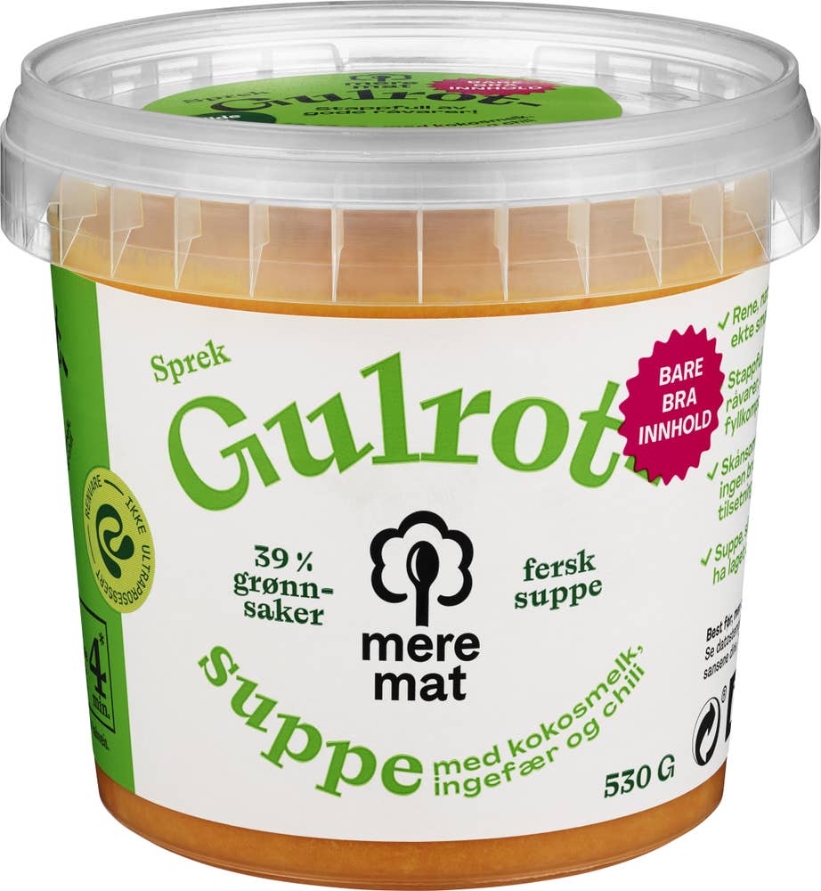 Mere Mat Suppe med gulrøtter, chili og ingefær