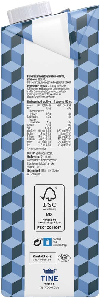 TINE Protein IsKaffe latte Uten