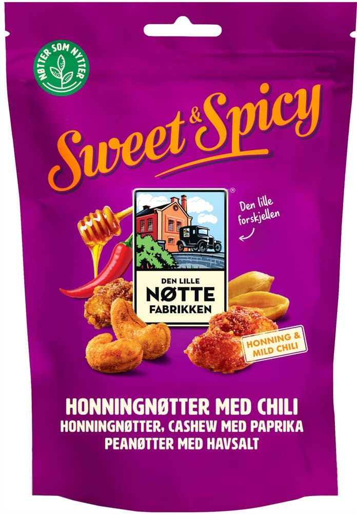 Sweet & spicy honningnøtter med chili Cashew & peanøtter, 160 g