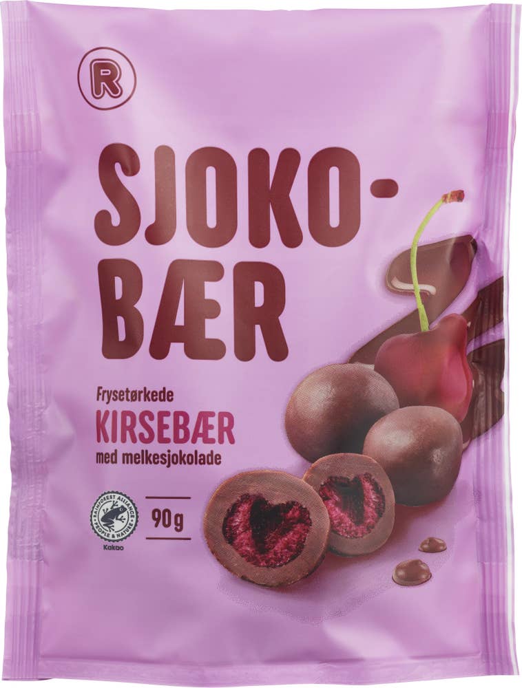 R Sjokobær Kirsebær med melkesjokolade