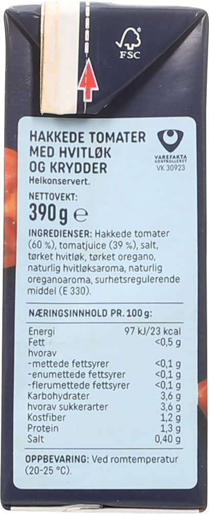 R Hakkede tomater Med hvitløk