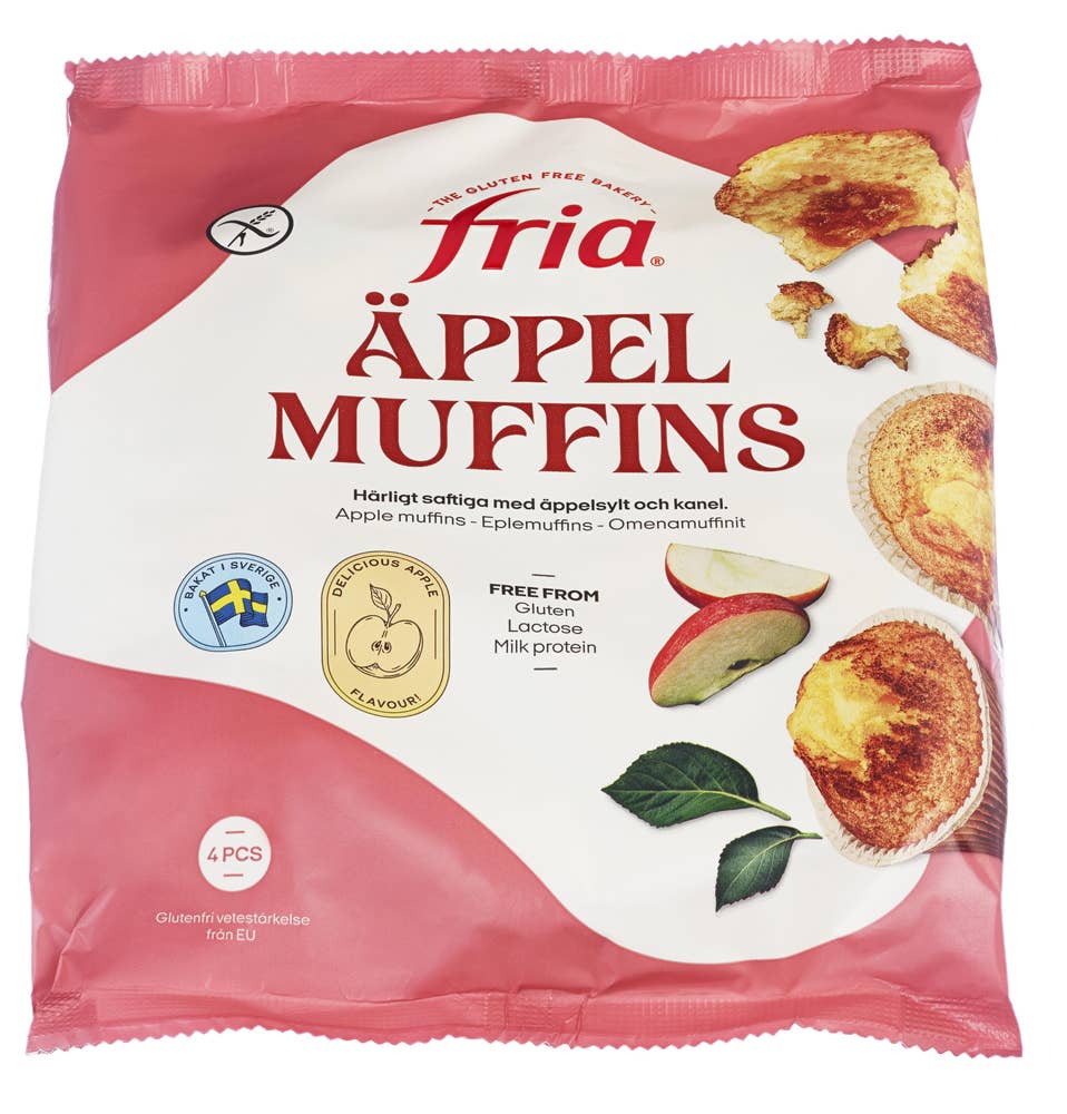 Eplemuffins Maks 10 per kunde, 4stk, 200 g