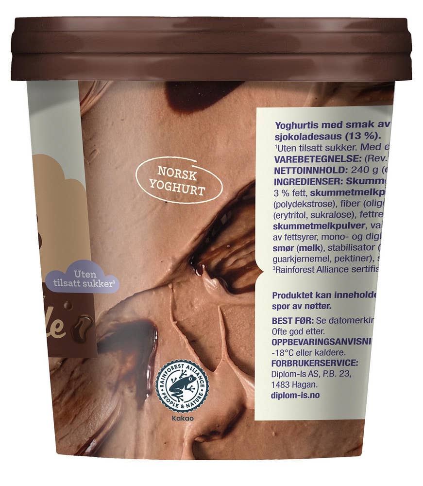 Dream Yoghurtis sjokolade Uten sukker