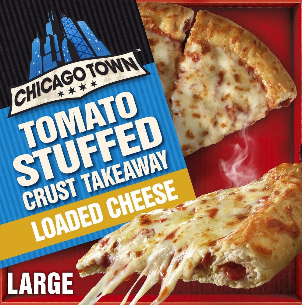 Chicago Town Fire Oster Takeaway Pizza Tomatfylt Skorpe