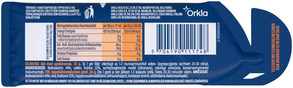 maxim Instant Energy Gel Appelsinsmak
