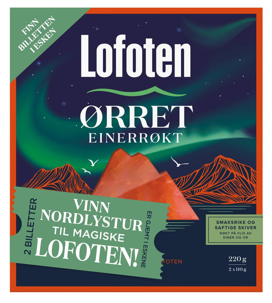 Lofoten Einerrøkt ørret Skivet