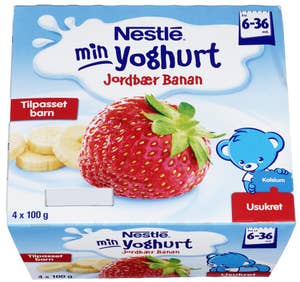 Nestlé Min yoghurt banan og jordbær Fra 6 mnd