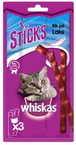 WHISKAS Sticks kattegodbit med laksesmak 3stk