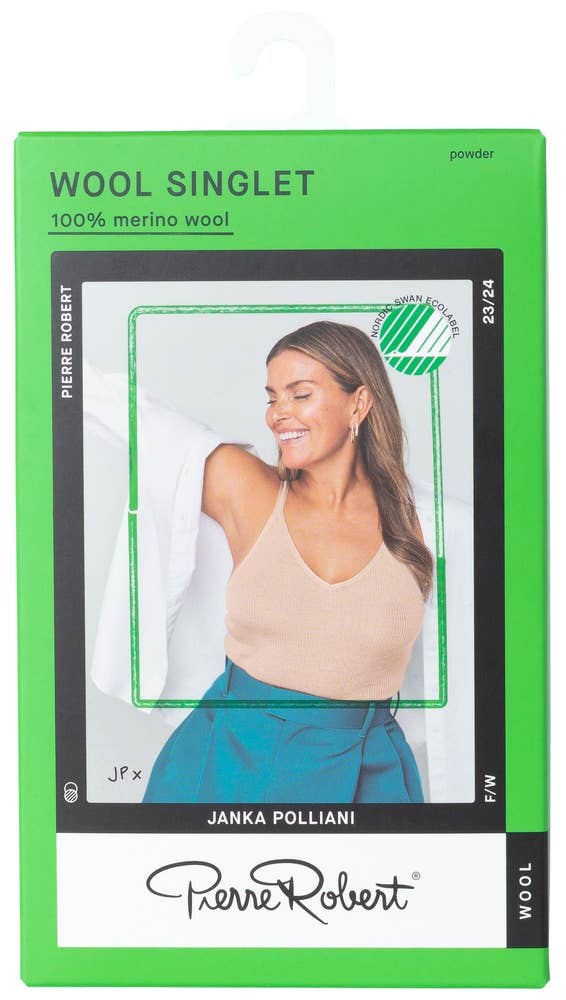 Pierre Robert Ribbestrikket Ullsinglet Dame Powder, L/XL