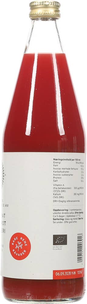 Helios Økologisk grønnsaksjuice Melkesyregjæret m+