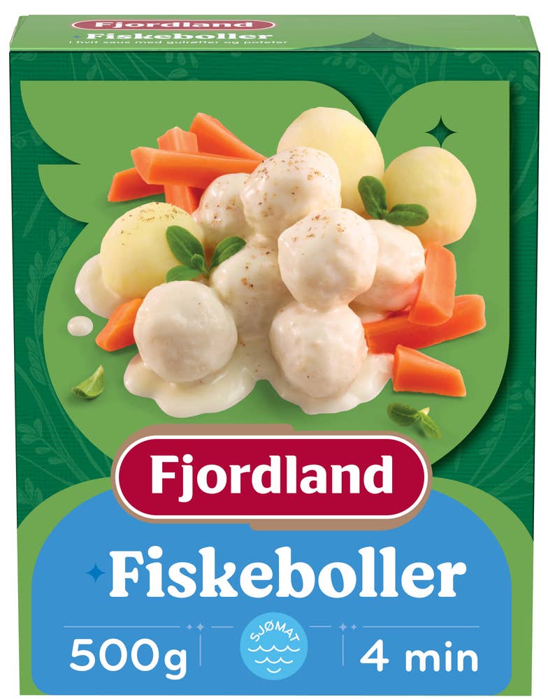 Fjordland Fiskeboller i hvit saus Med gulrøtter og poteter