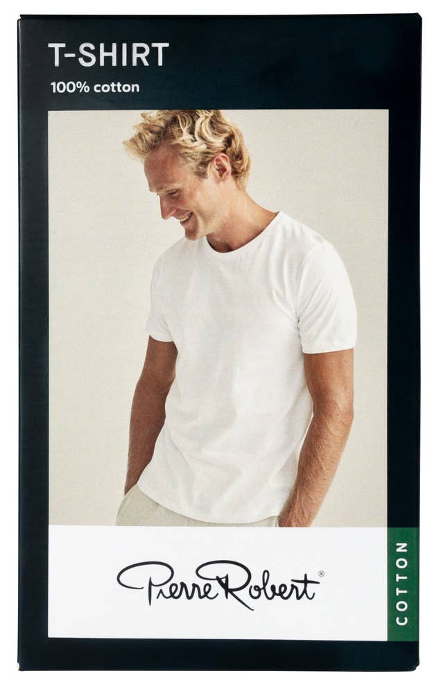 Pierre Robert T-skjorte i bomull, Herre Hvit, str. L