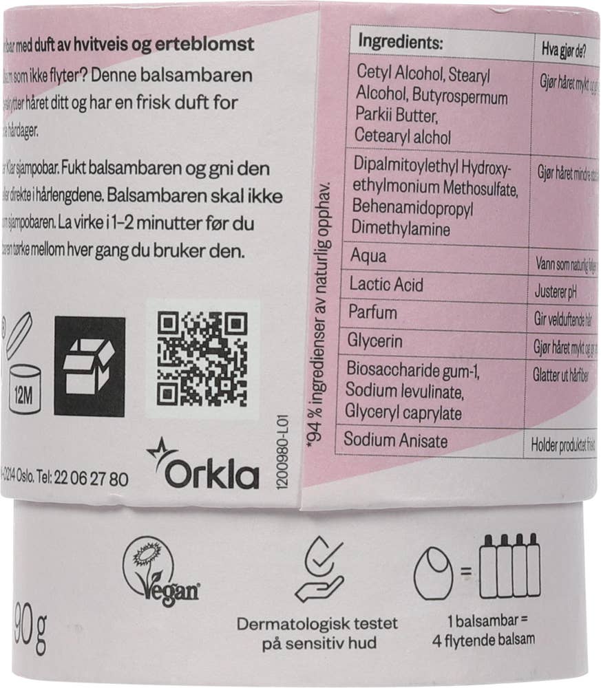 Klar Balsambar Hvitveis og erteblomst