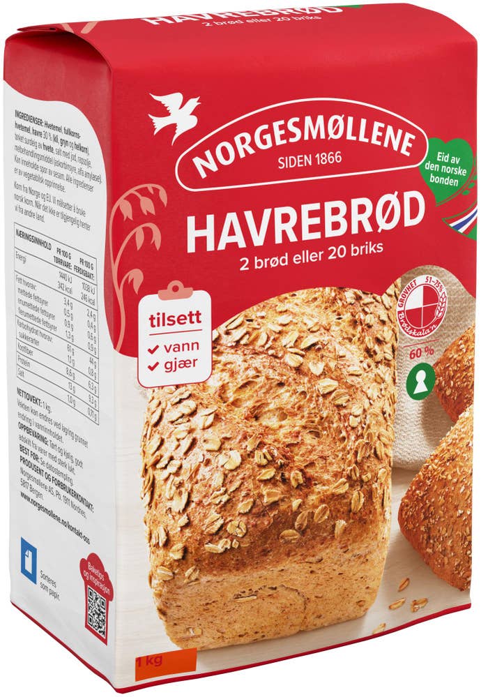 Norgesmøllene Havrebrød 1-2-3