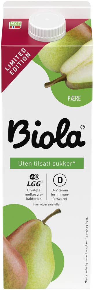 TINE Biola Pære Uten tilsatt sukker