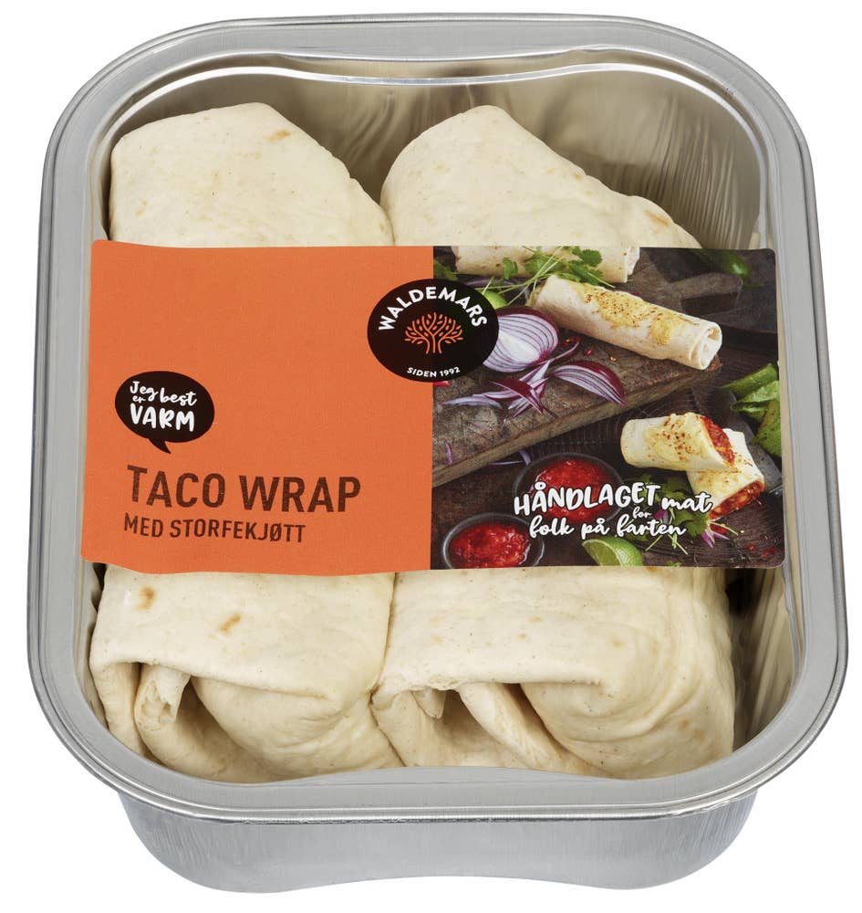 Waldemars Taco Wrap med storfekjøtt 2stk