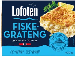 Lofoten Klassisk fiskegrateng Med kremet ostesaus