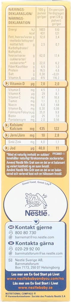 Nestlé Min Havregrøt mango og banan fra 8 mnd