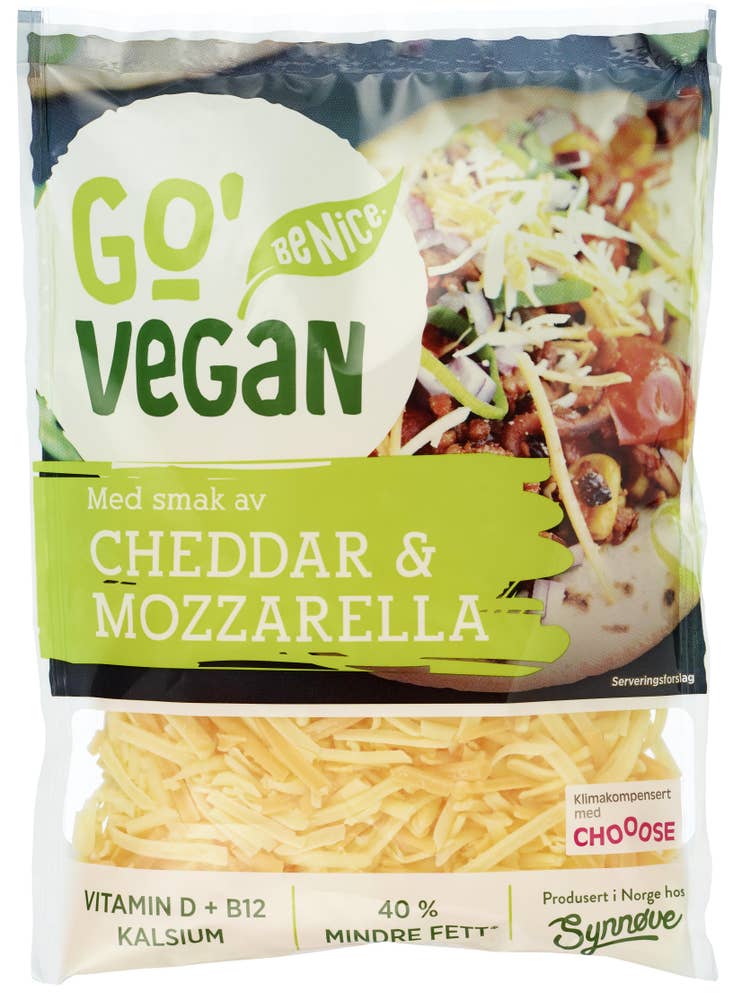 Go'Vegan Plantebasert Cheddar & Mozzarella Revet