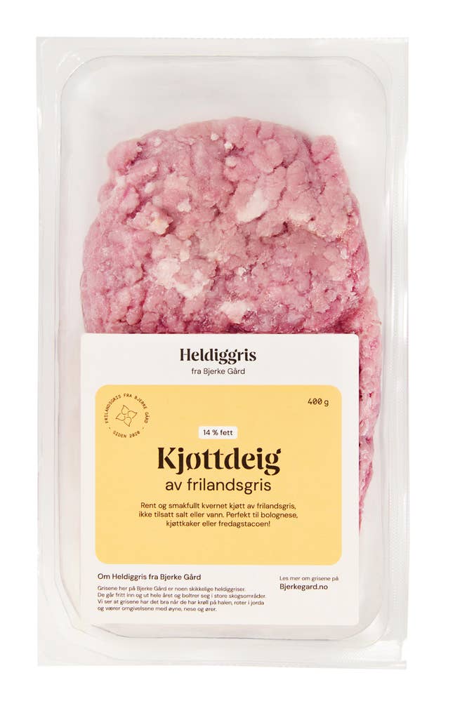 Heldiggris Kjøttdeig 14% Frilandsgris