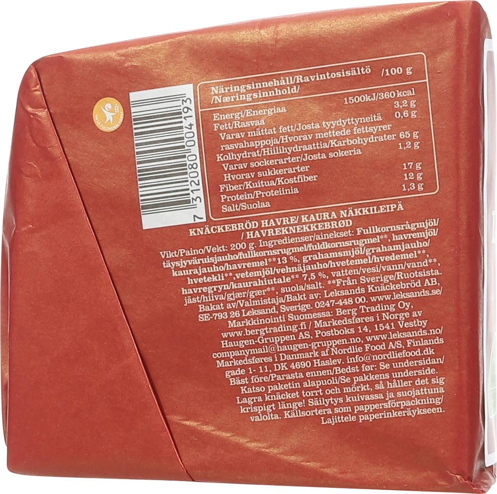 Leksands Knekkebrød havre