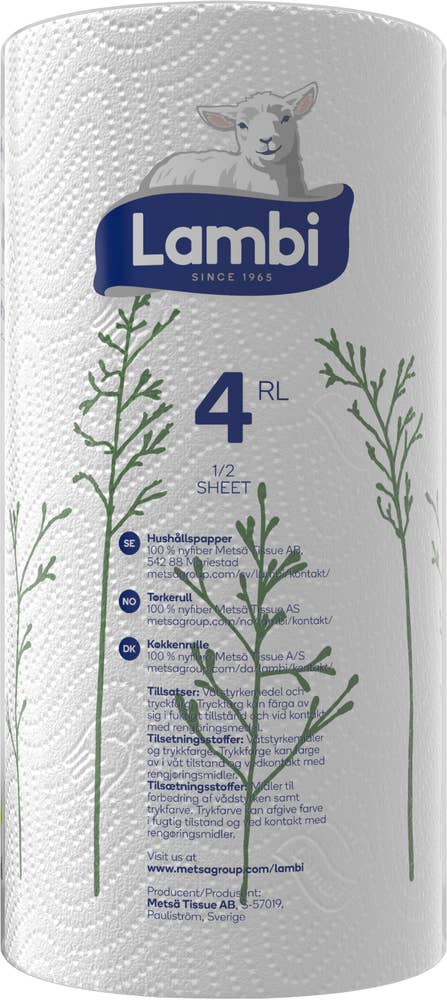 Lambi Tørkerull med dekorasjon 4 stk