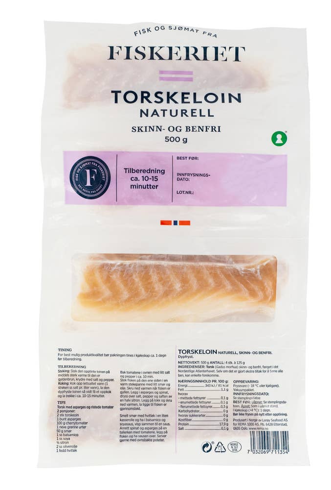 Fiskeriet Torskeloin Uten Skinn 4x125g