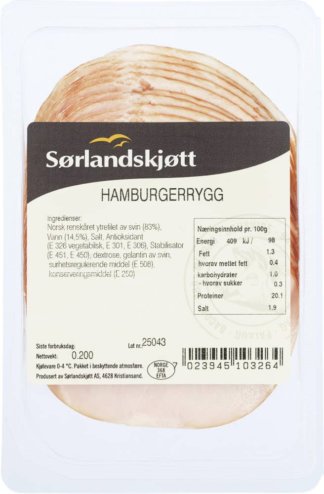 Sørlandskjøtt Hamburgerrygg