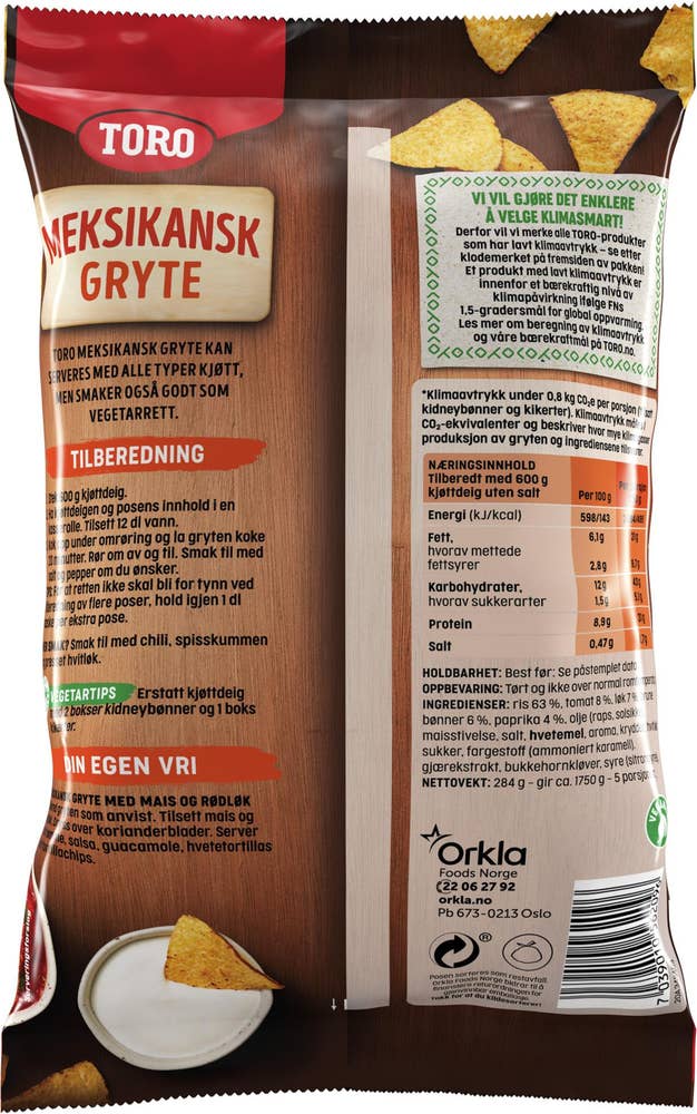 Toro Meksikansk gryte Familiepakning