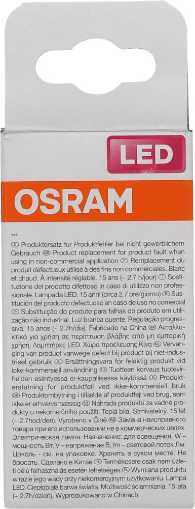 Osram LED-lyspære E27 Dimbar, 25 W, 250 lm, varm hvit